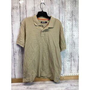 Preppy Streetwear Coquette Utility DKNY Men's Short Sleeve Beige Polo Shirts  XL
